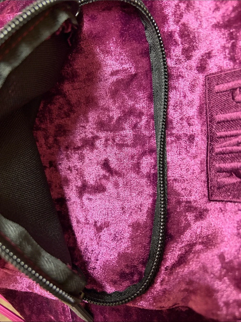 PINK Victoria's Secret Plush Velvet Mini Backpack in Magenta